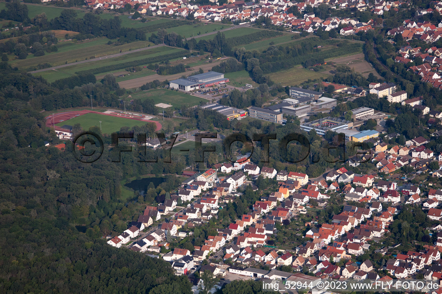 Oblique view of Settlement in Kandel in the state Rhineland-Palatinate, Germany