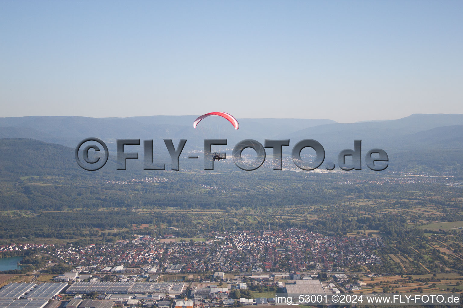 Muggensturm in the state Baden-Wuerttemberg, Germany from the drone perspective