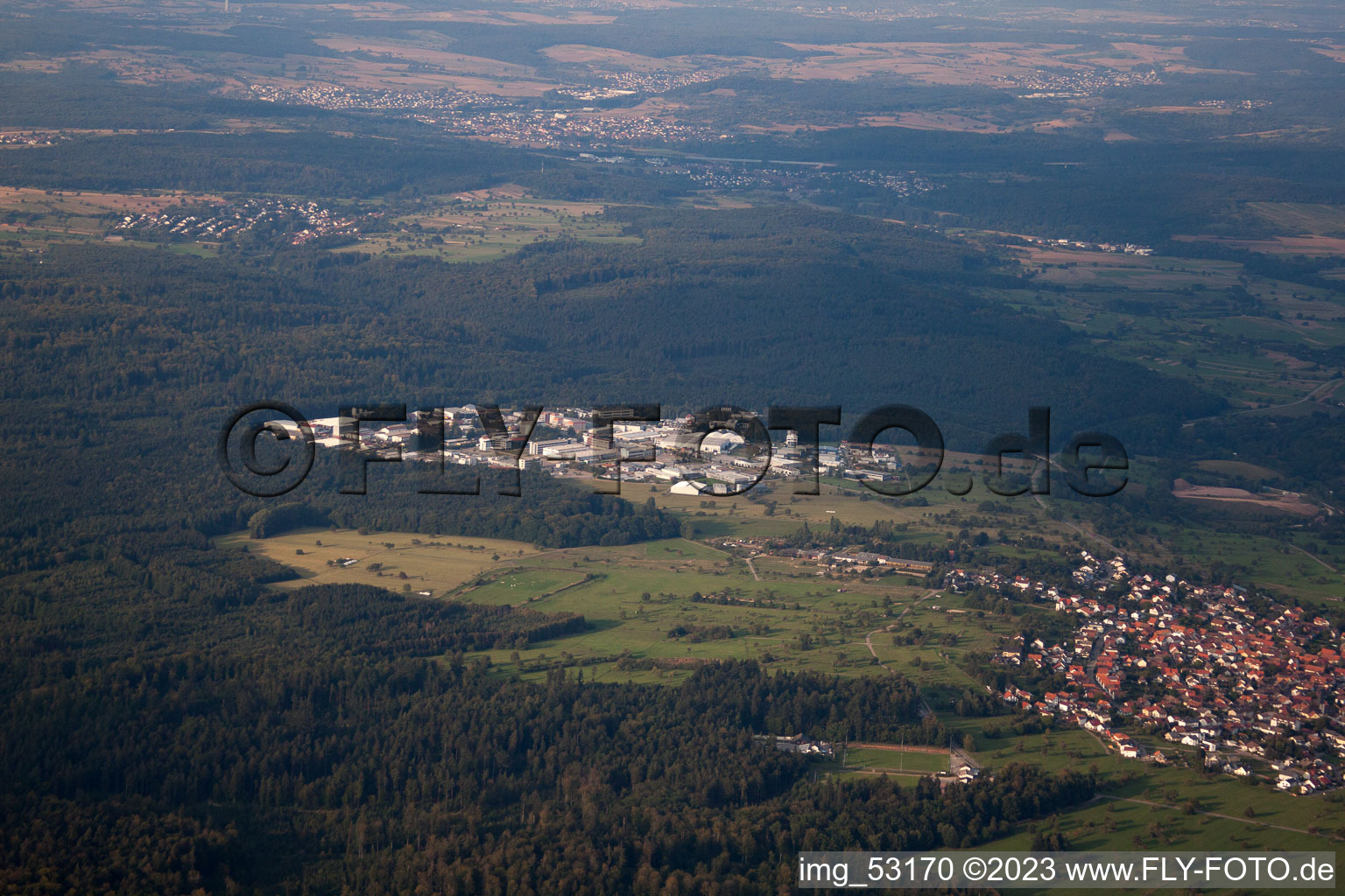 Ittersbach industrial area in the district Im Stockmädle in Karlsbad in the state Baden-Wuerttemberg, Germany