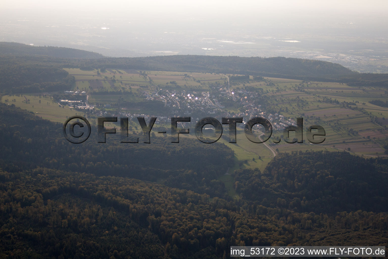 Marxzell in the state Baden-Wuerttemberg, Germany out of the air