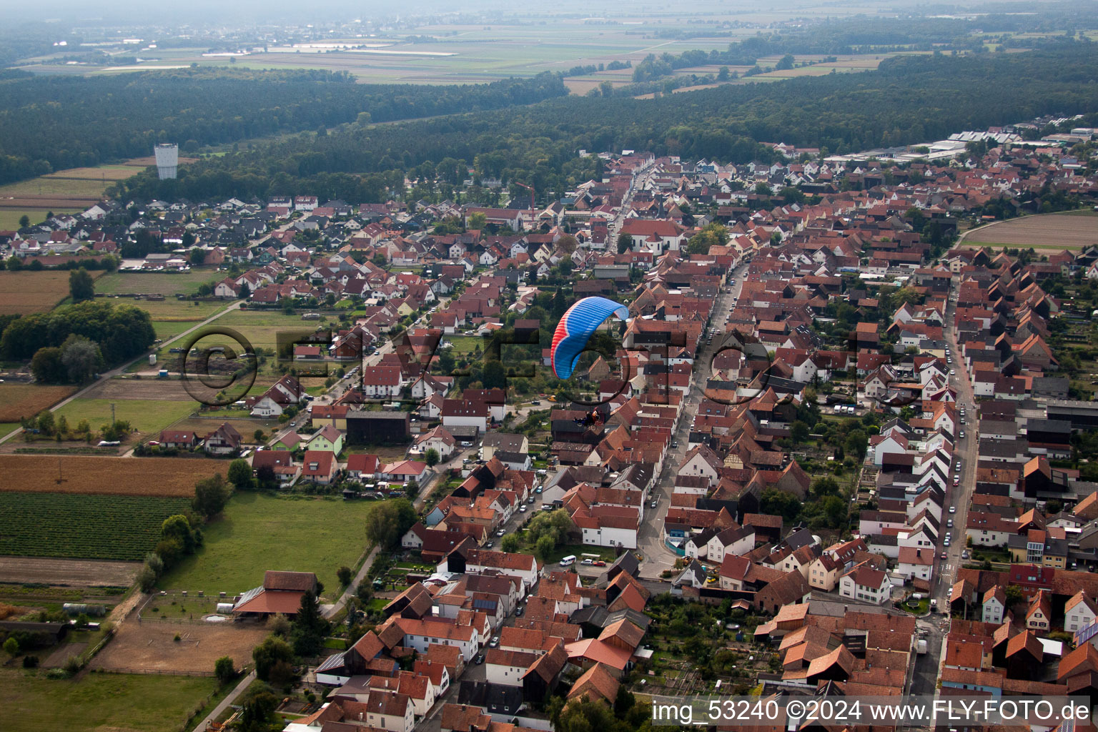 Oblique view of Hatzenbühl in the state Rhineland-Palatinate, Germany