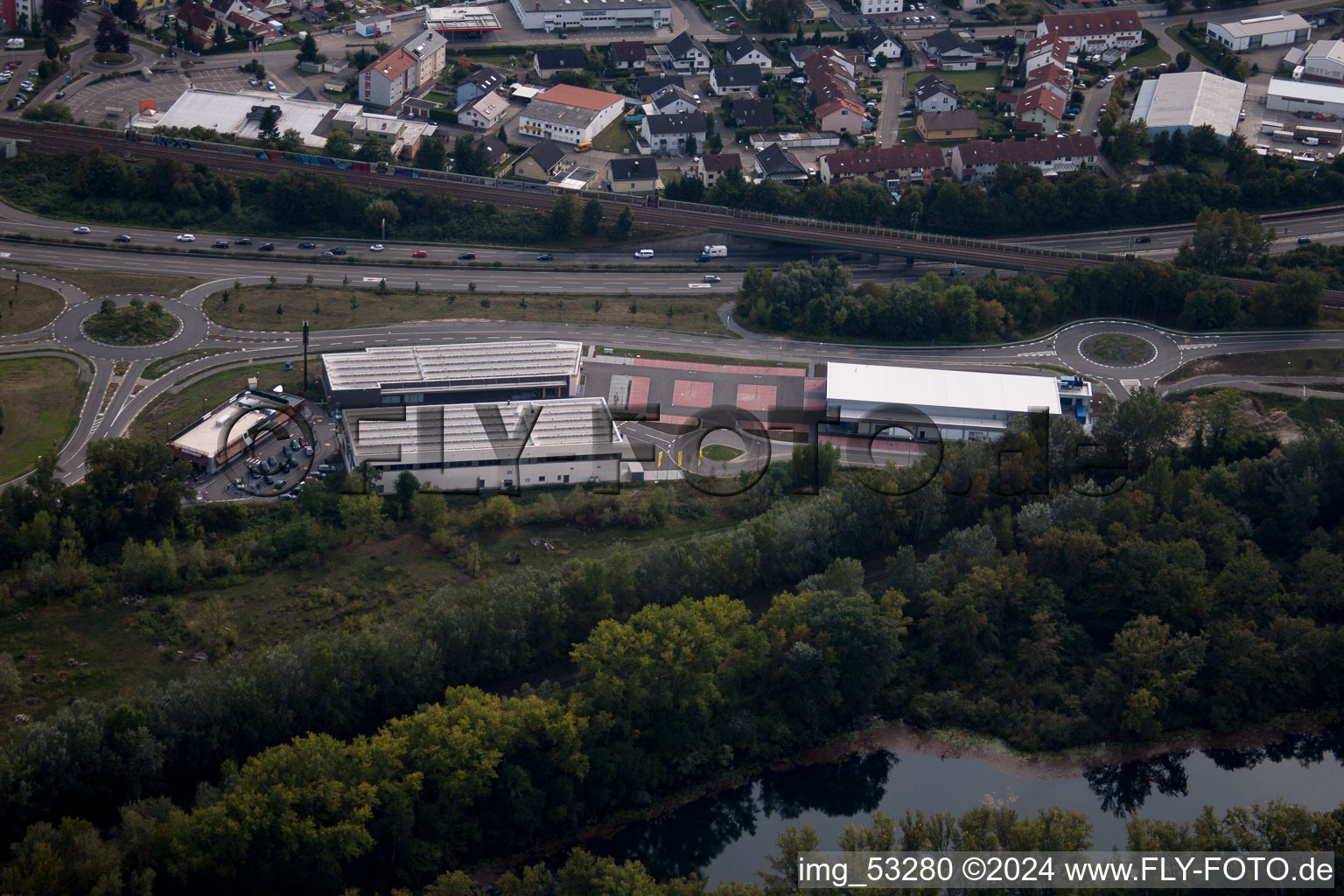 Maximilianscenter 2 in the district Maximiliansau in Wörth am Rhein in the state Rhineland-Palatinate, Germany out of the air