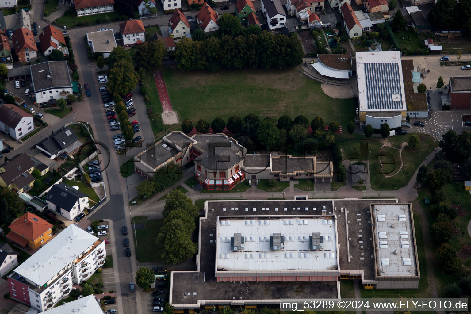 District Maximiliansau in Wörth am Rhein in the state Rhineland-Palatinate, Germany viewn from the air