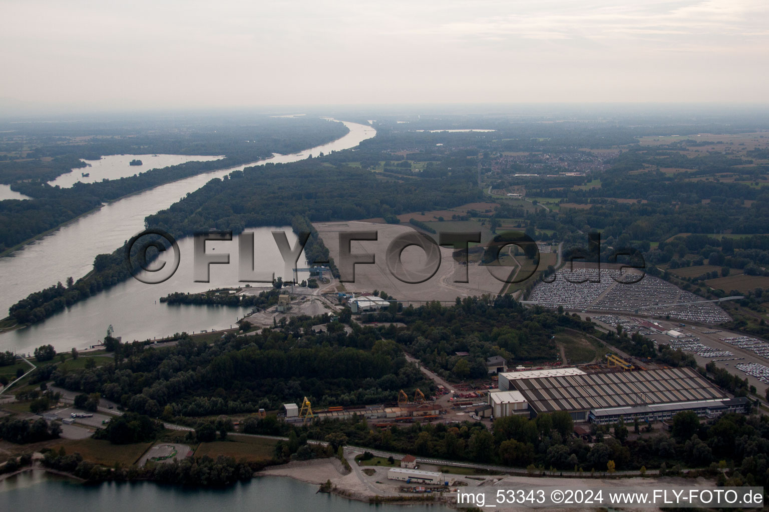 New Rhine port in Lauterbourg in the state Bas-Rhin, France