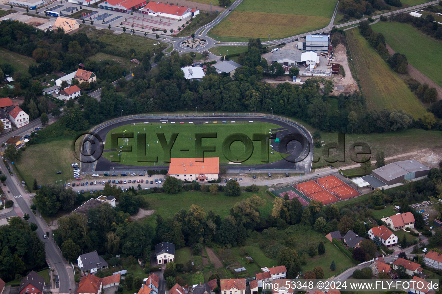 Oblique view of Lauterbourg in the state Bas-Rhin, France