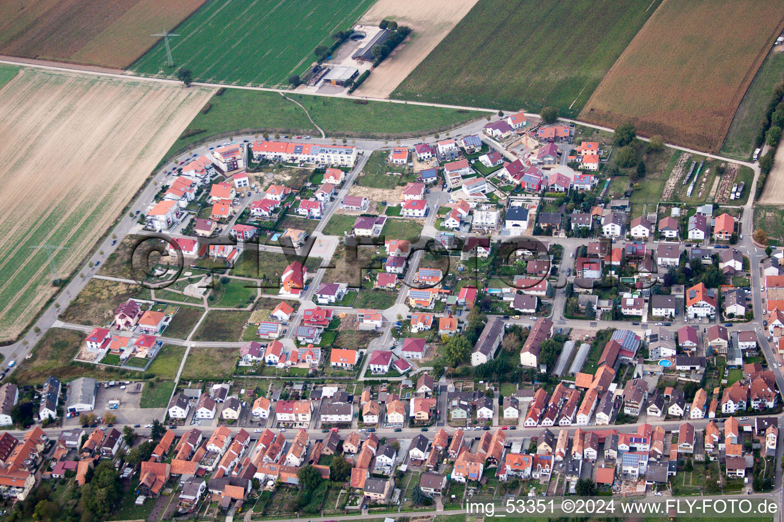 Drone image of Kandel in the state Rhineland-Palatinate, Germany