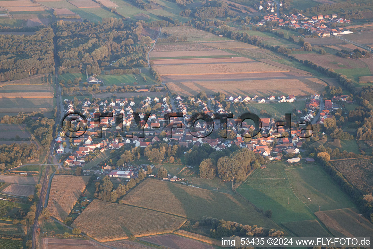 Barbelroth in the state Rhineland-Palatinate, Germany viewn from the air