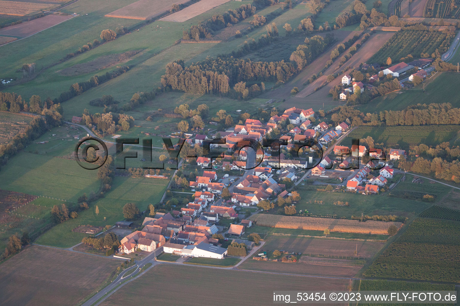 Aerial photograpy of Hergersweiler in the state Rhineland-Palatinate, Germany