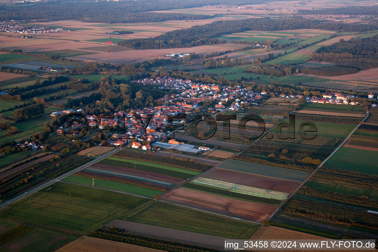 Drone recording of Winden in the state Rhineland-Palatinate, Germany