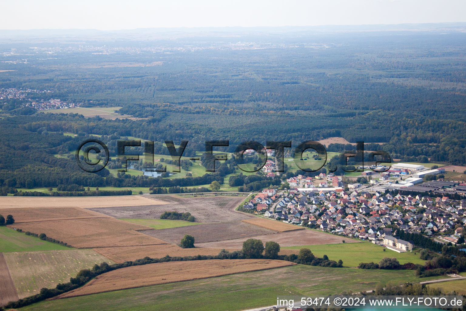 Soufflenheim in the state Bas-Rhin, France seen from above