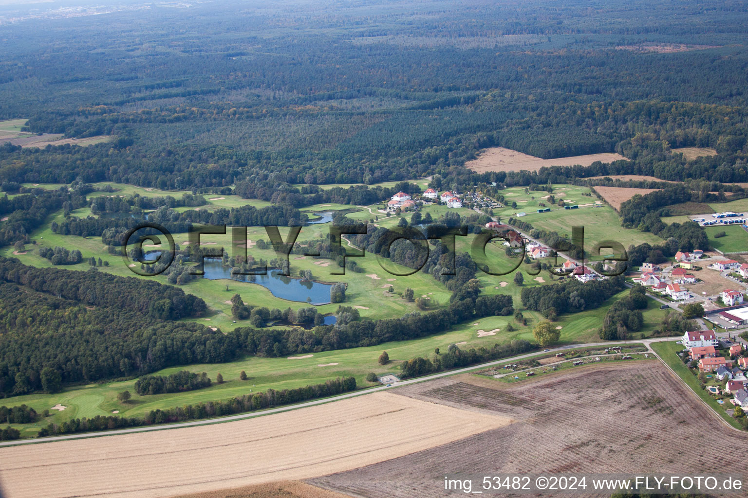 Aerial view of Golf Club Baden-Baden Soufflenheim in Soufflenheim in the state Bas-Rhin, France