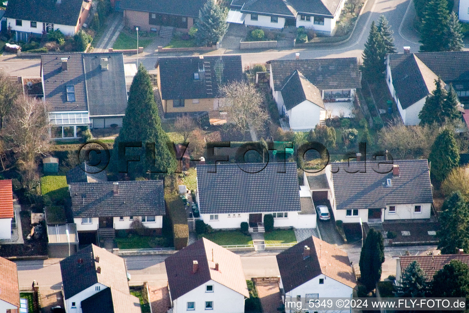 Zeppelinstr in Kandel in the state Rhineland-Palatinate, Germany from above