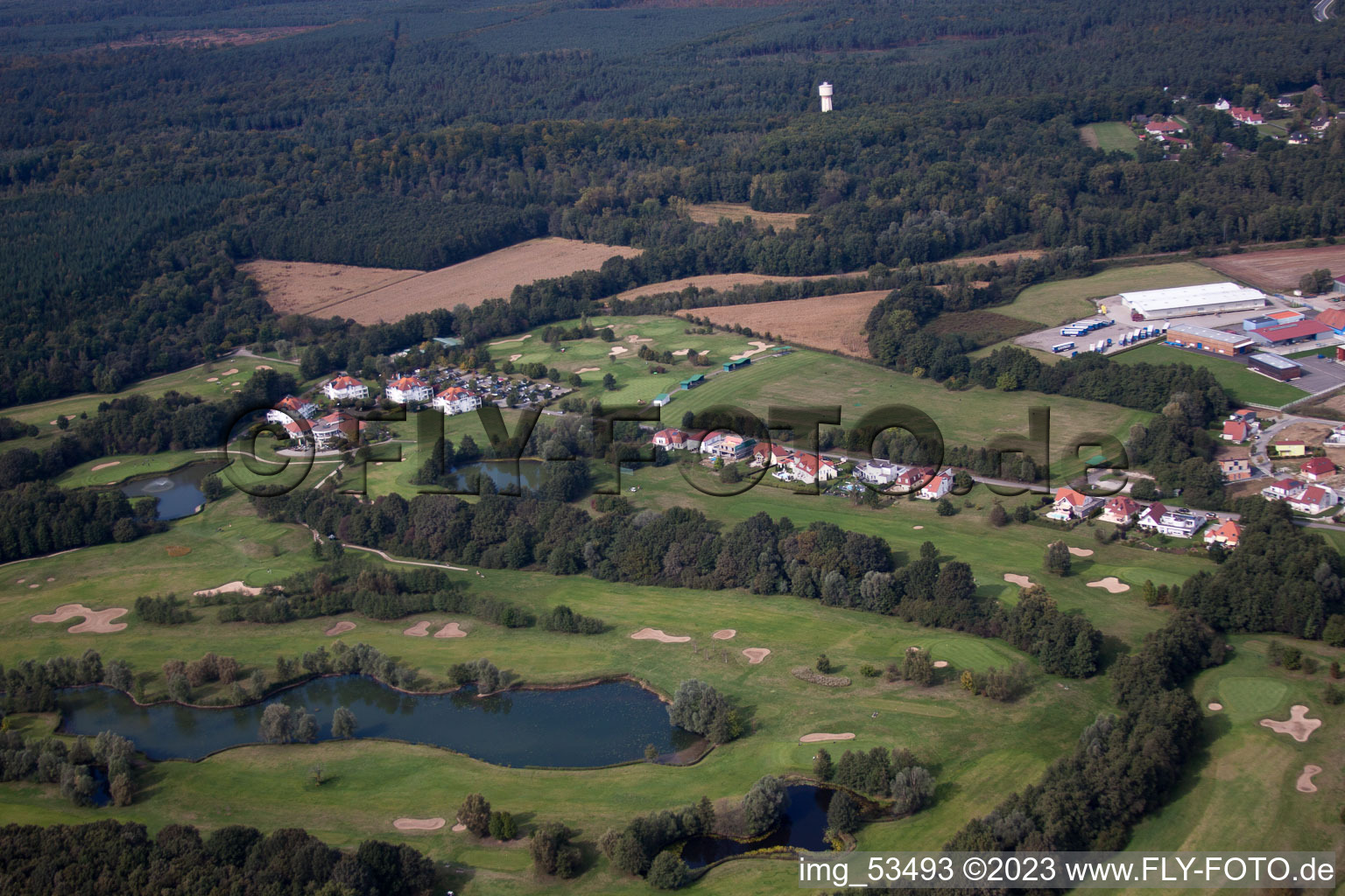 Baden-Baden Golf Club Soufflenheim in Soufflenheim in the state Bas-Rhin, France viewn from the air