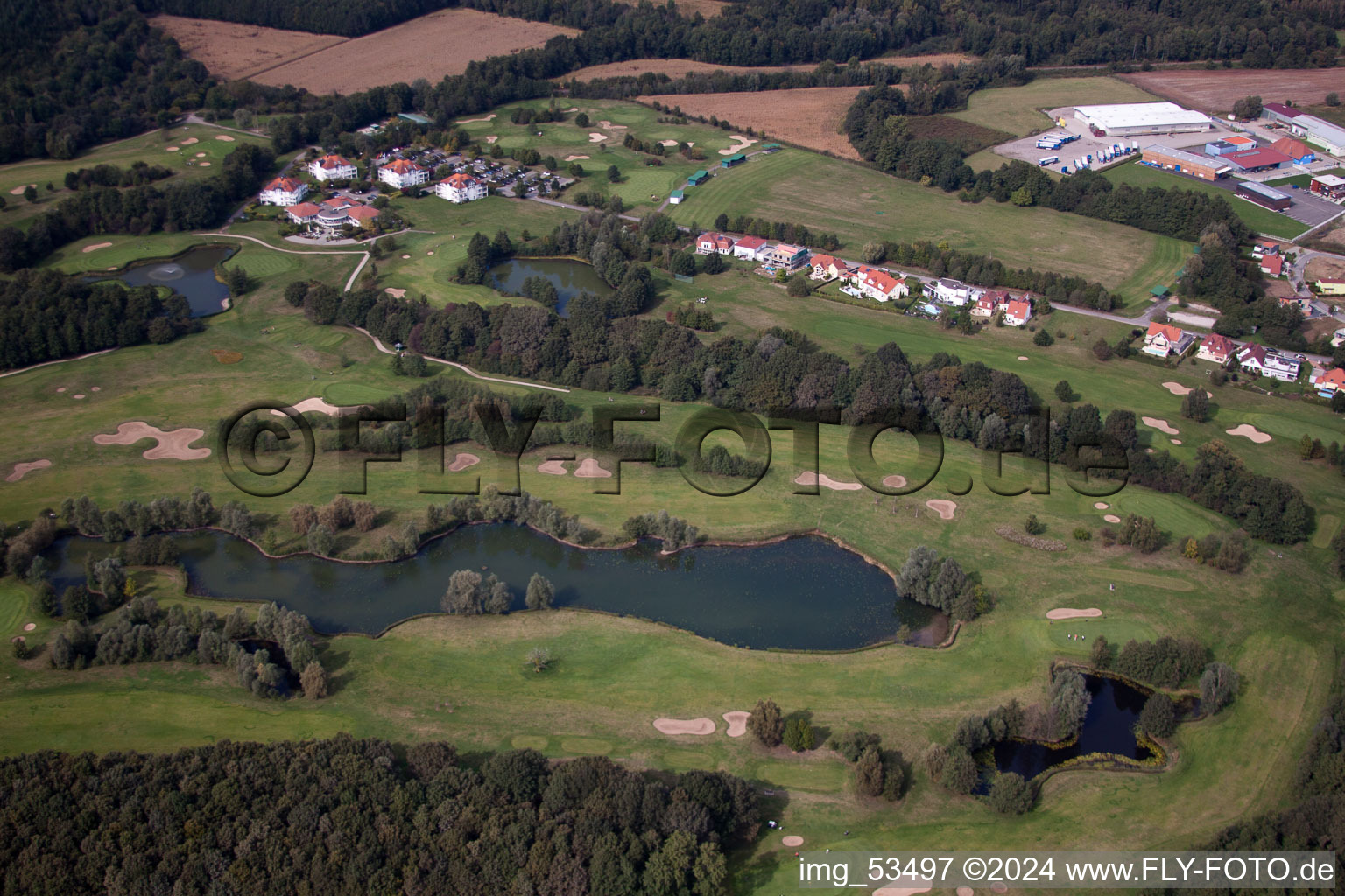 Golf Club Baden-Baden Soufflenheim in Soufflenheim in the state Bas-Rhin, France from the drone perspective