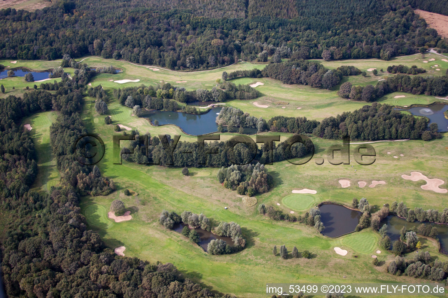 Baden-Baden Golf Club Soufflenheim in Soufflenheim in the state Bas-Rhin, France from a drone
