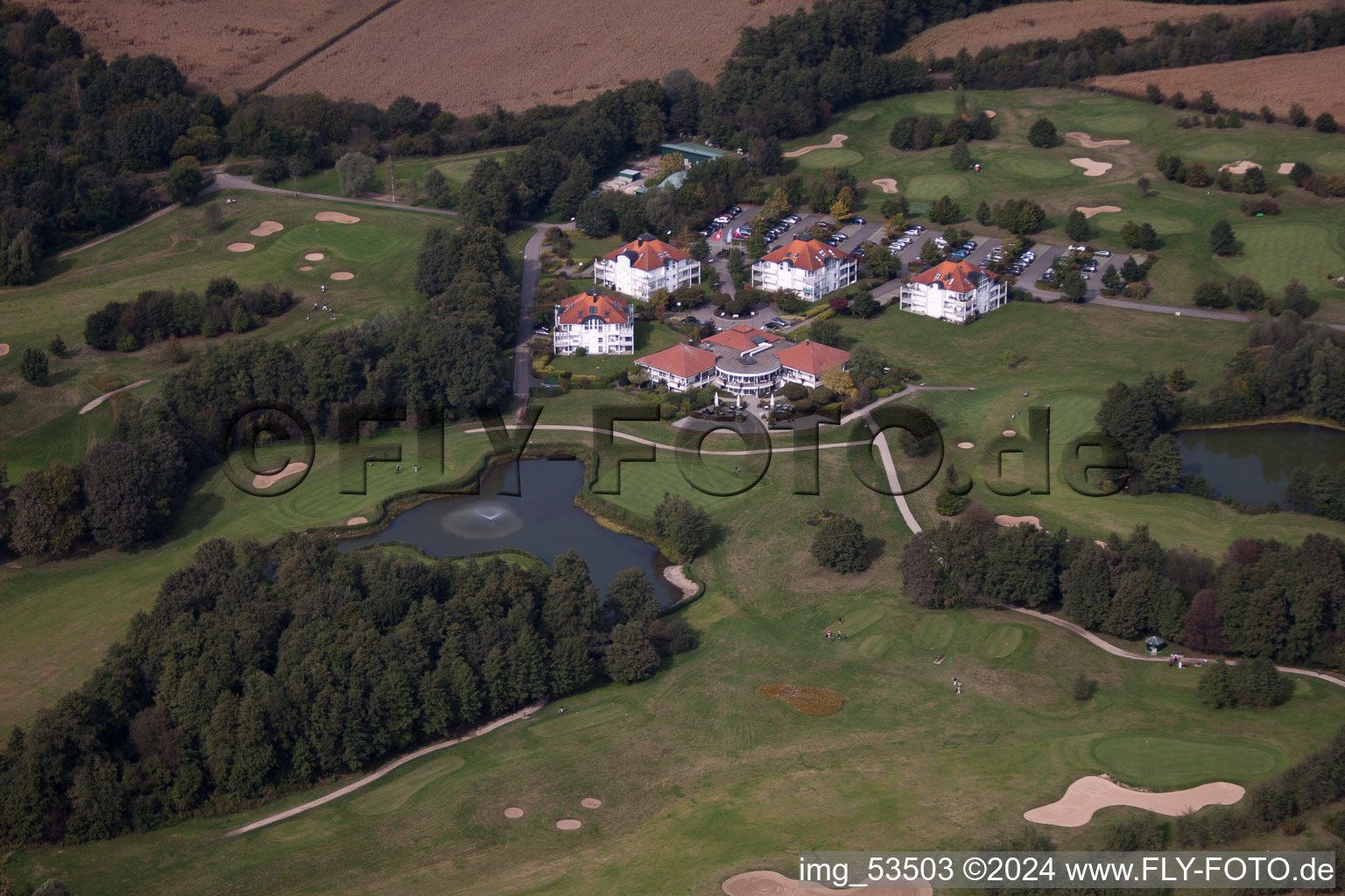 Oblique view of Golf Club Baden-Baden Soufflenheim in Soufflenheim in the state Bas-Rhin, France