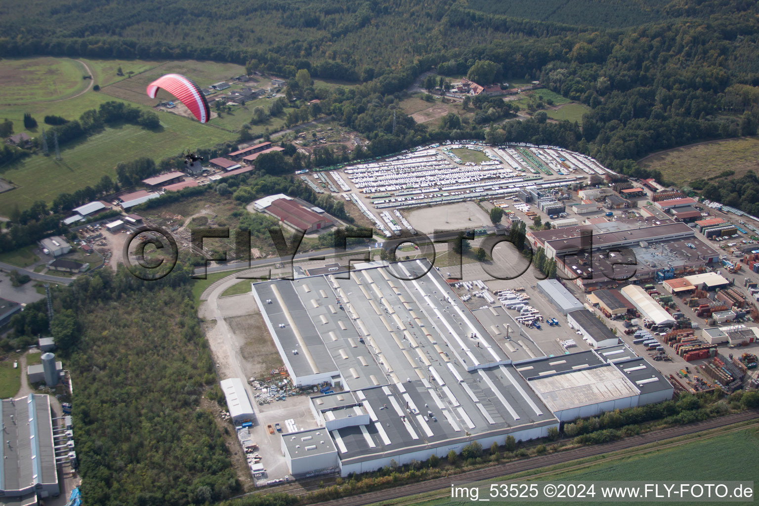 Aerial photograpy of Marienthal in the state Bas-Rhin, France