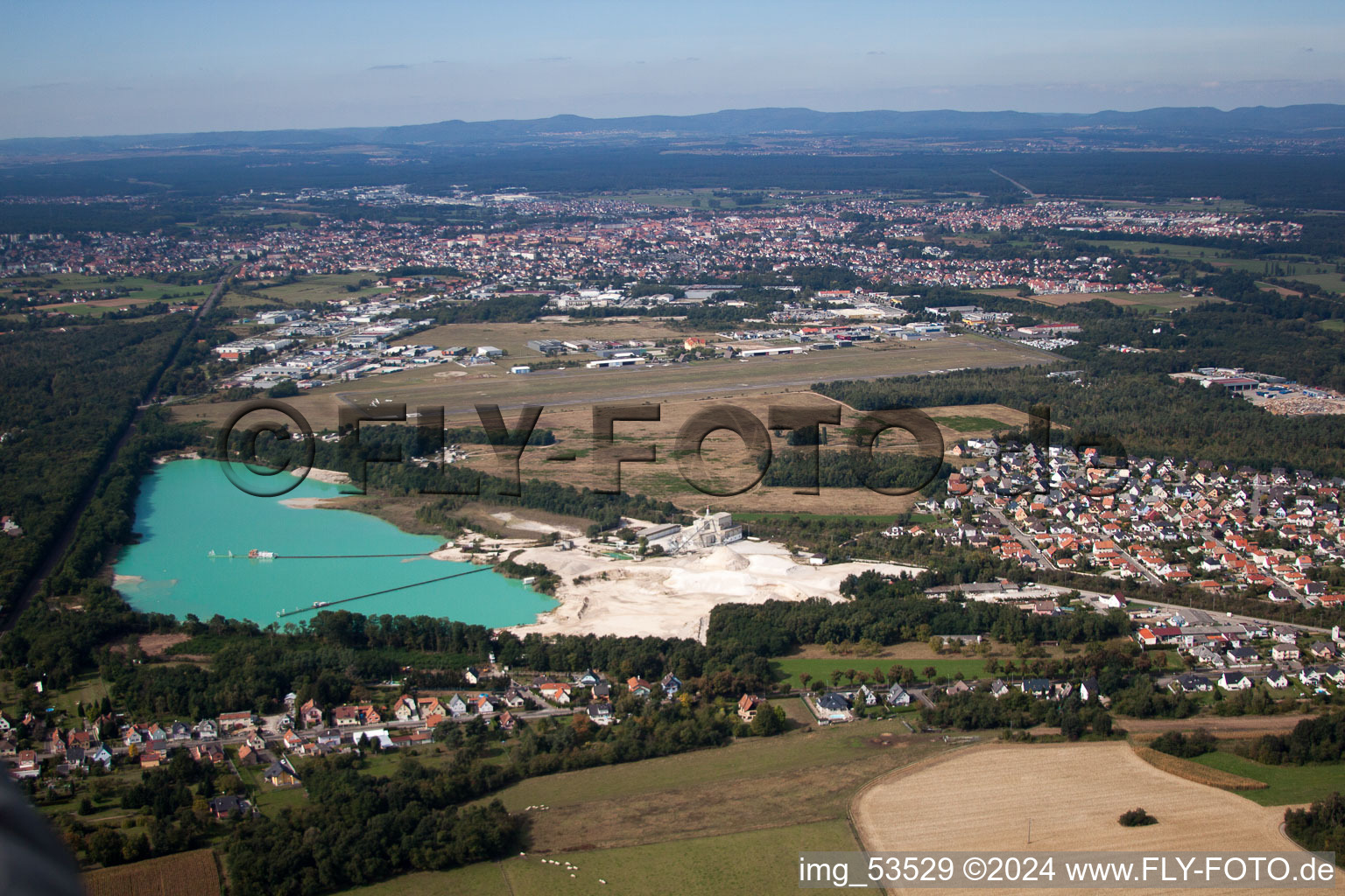 Haguenau in the state Bas-Rhin, France from above