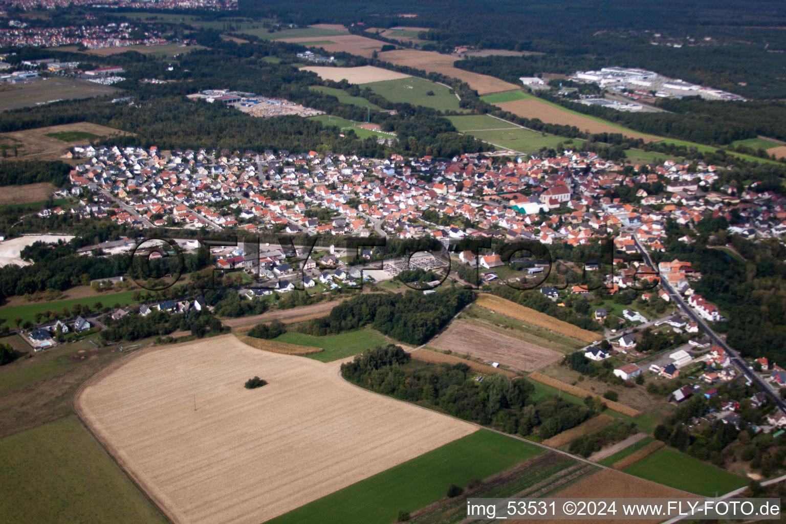 Haguenau in the state Bas-Rhin, France out of the air