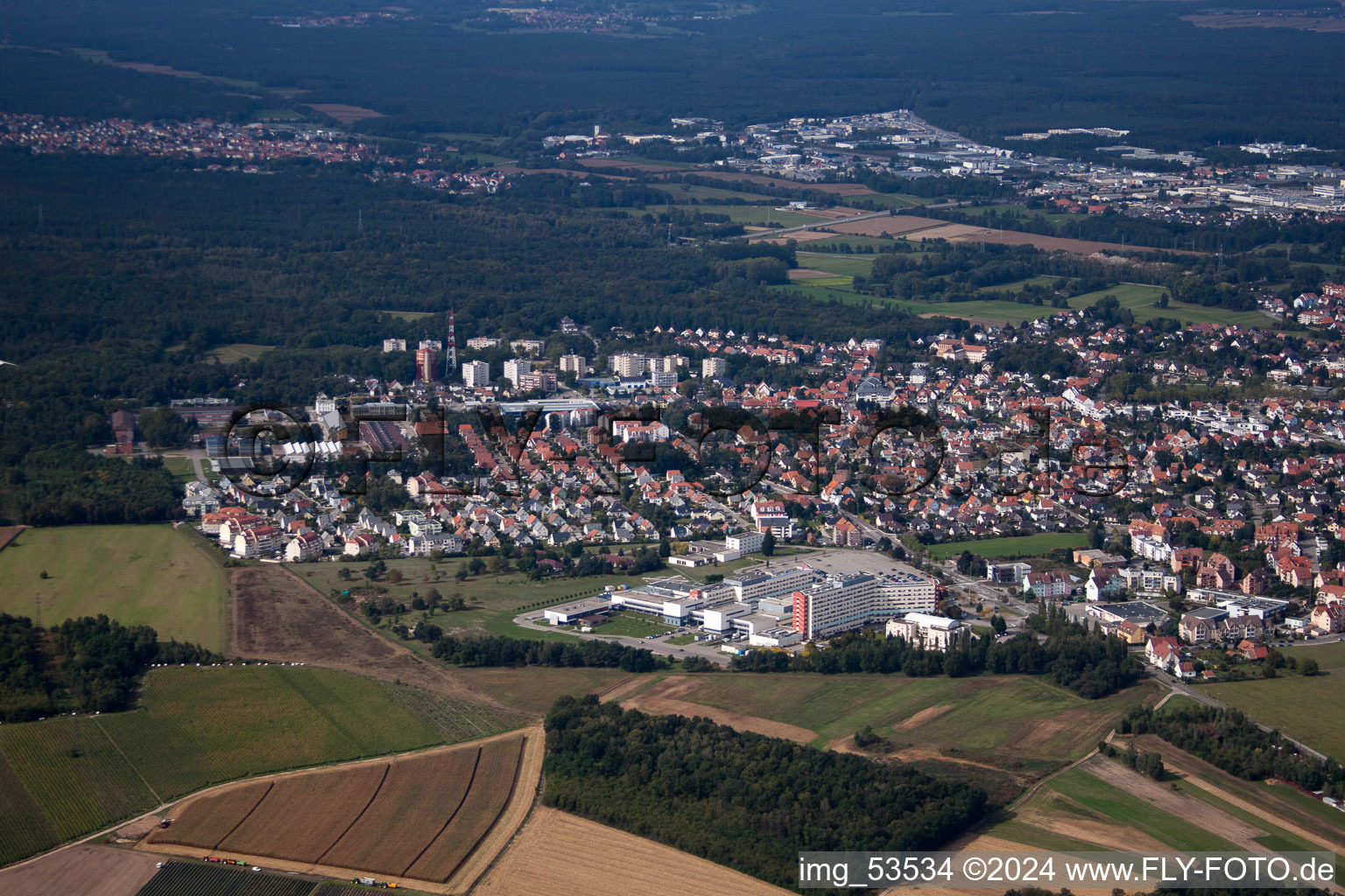 Haguenau in the state Bas-Rhin, France seen from above