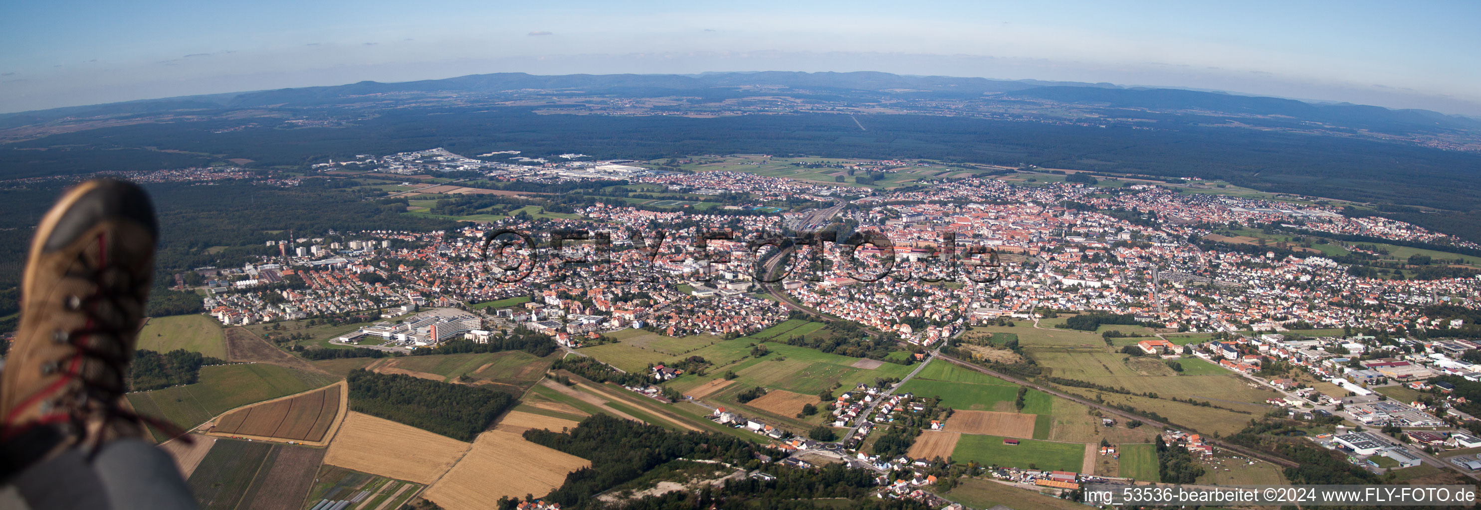 Haguenau in the state Bas-Rhin, France from the plane