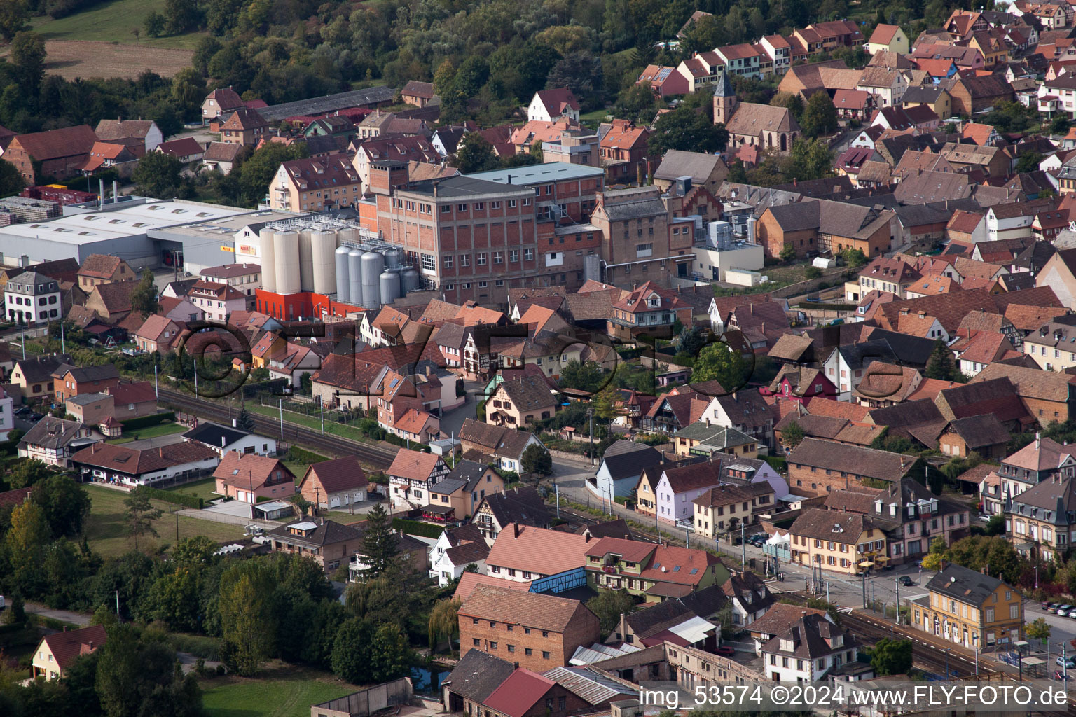 Hochfelden in the state Bas-Rhin, France seen from a drone