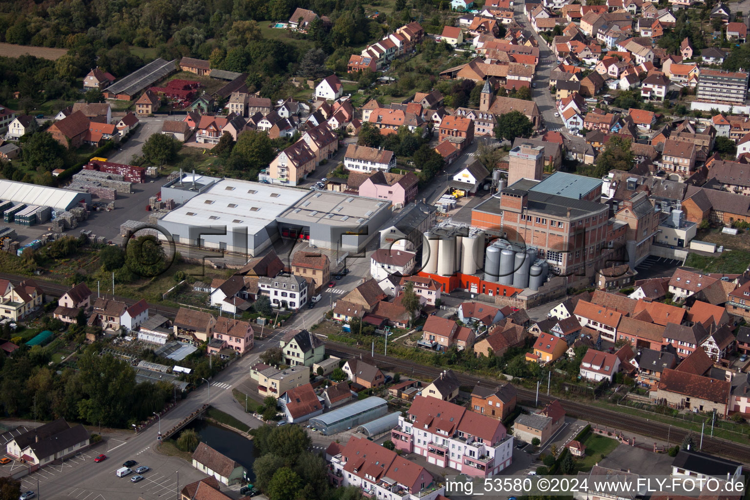 Hochfelden in the state Bas-Rhin, France from above