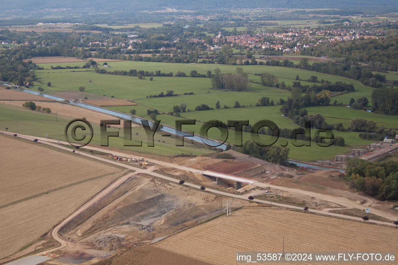 Lupstein in the state Bas-Rhin, France from above