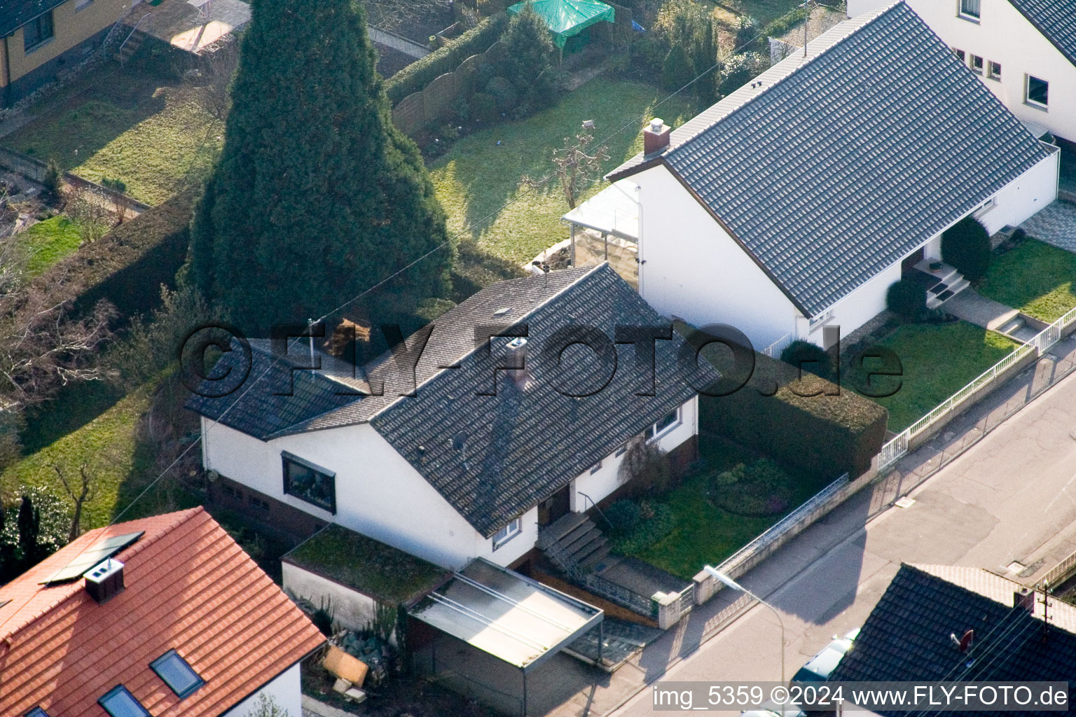 Zeppelinstr in Kandel in the state Rhineland-Palatinate, Germany from the drone perspective