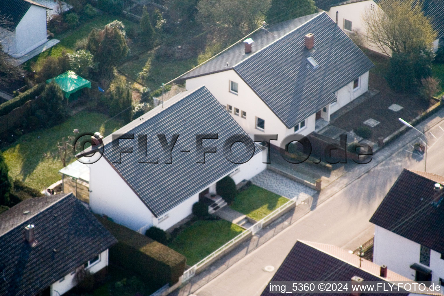 Zeppelinstr in Kandel in the state Rhineland-Palatinate, Germany from a drone