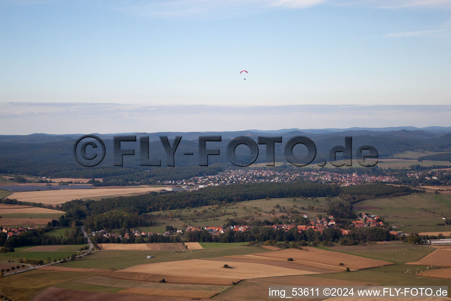 Aerial photograpy of Ingwiller in the state Bas-Rhin, France