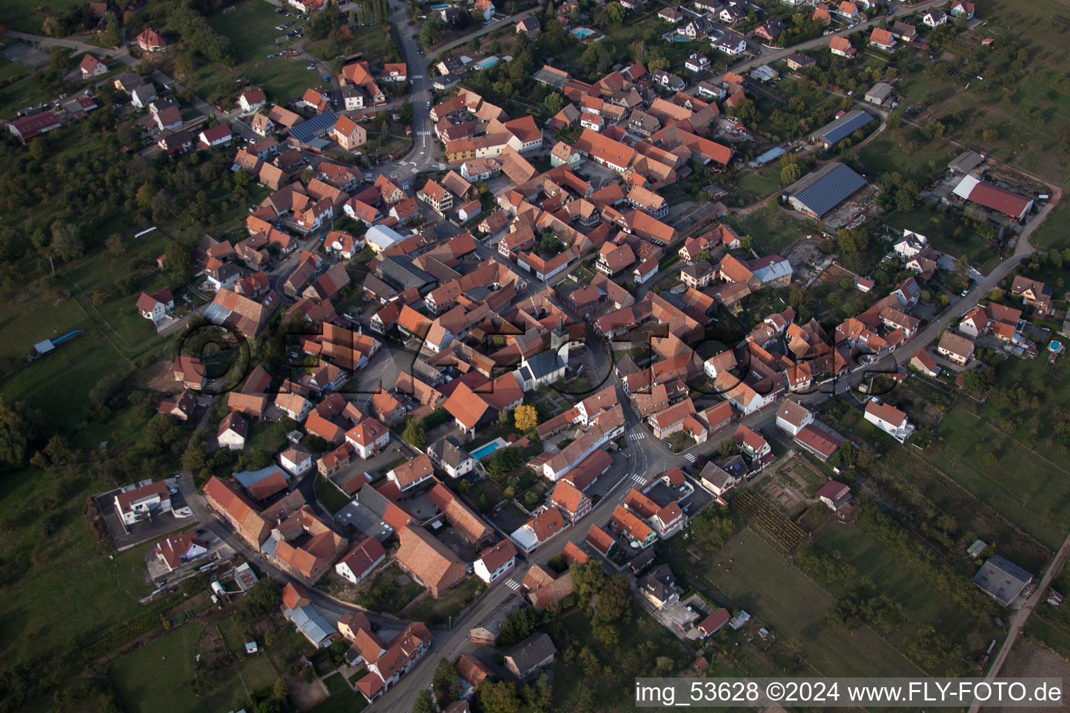 Drone recording of Engwiller in the state Bas-Rhin, France