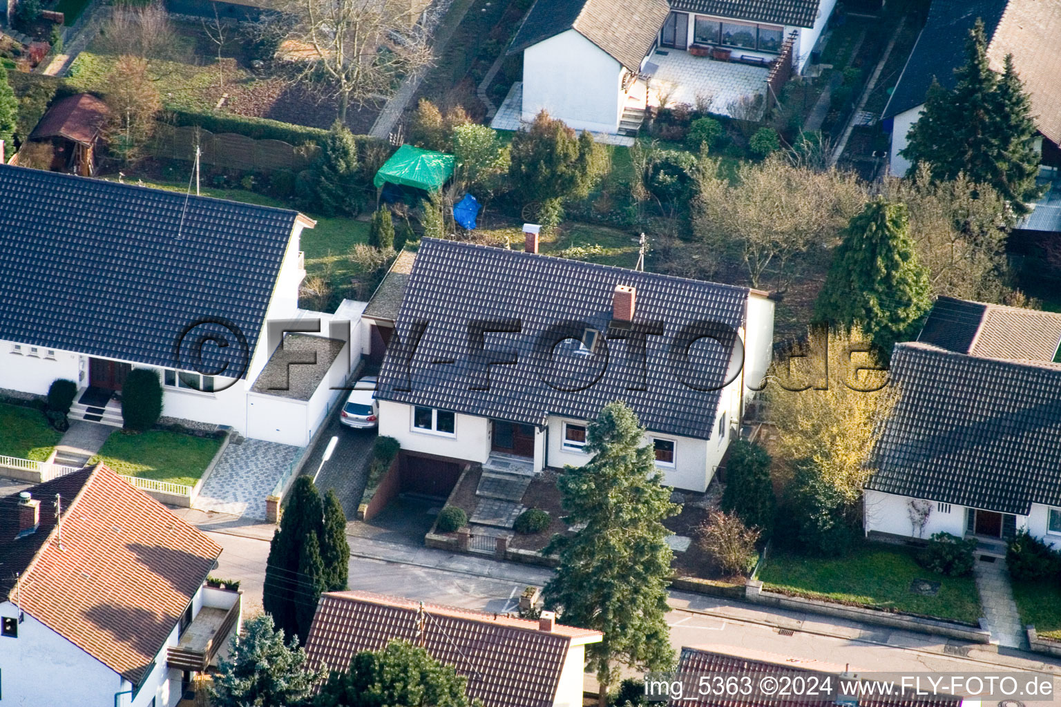 Aerial view of Zeppelinstr in Kandel in the state Rhineland-Palatinate, Germany