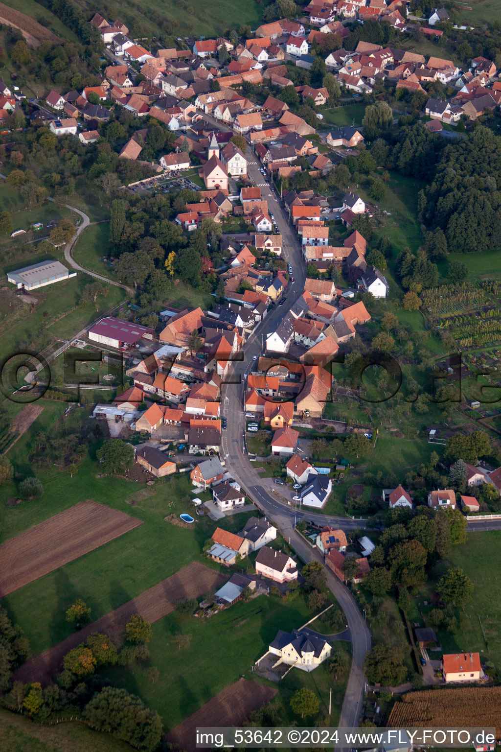 Village view in Gundershoffen in the state Bas-Rhin, France