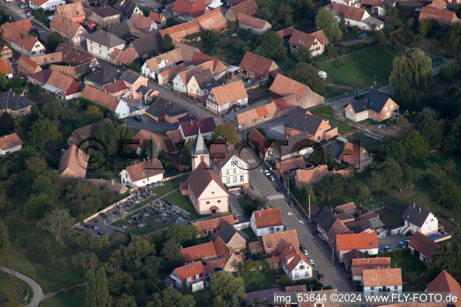 Drone recording of Griesbach in the state Bas-Rhin, France