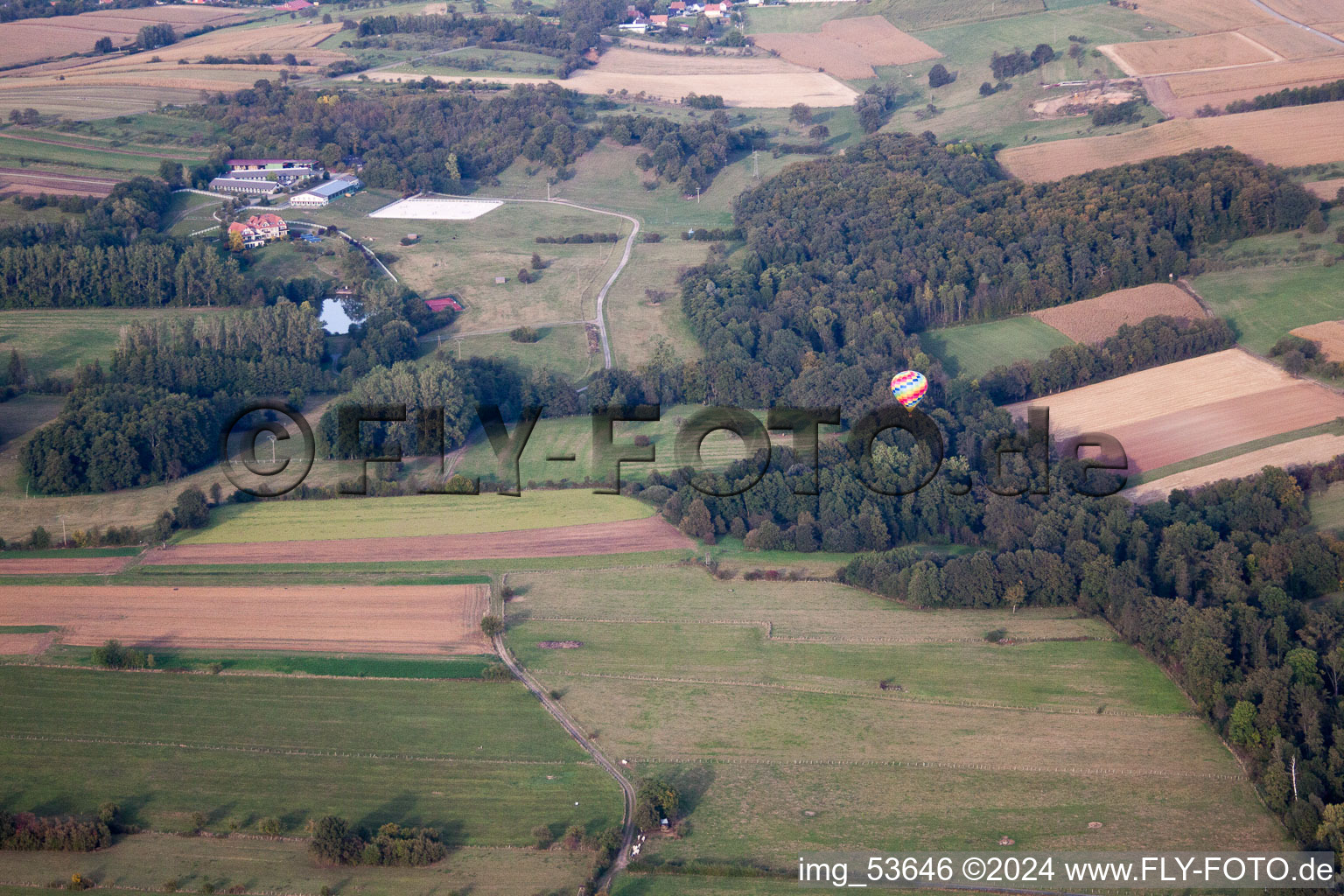 Drone recording of Griesbach in the state Bas-Rhin, France