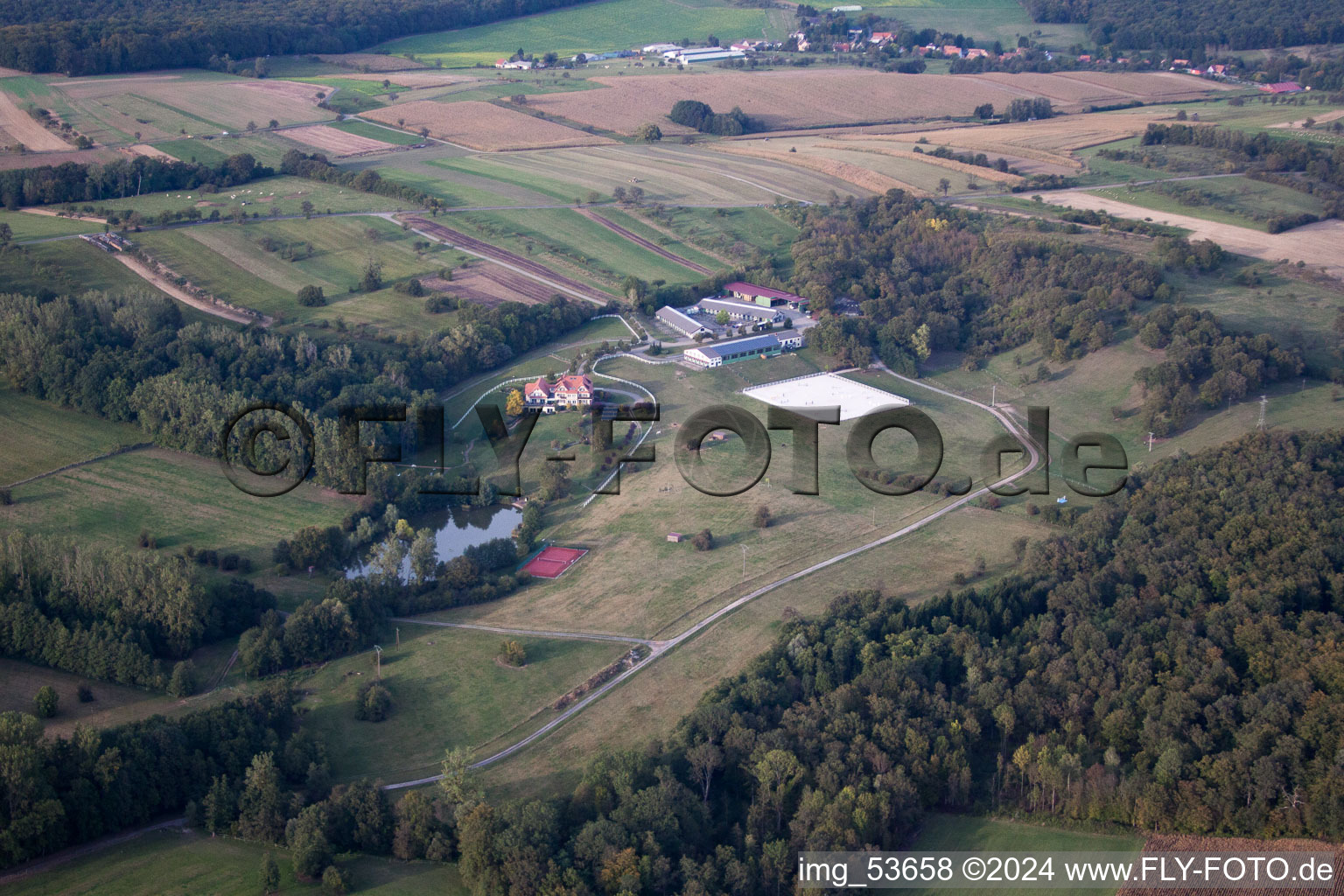 Griesbach in the state Bas-Rhin, France from a drone