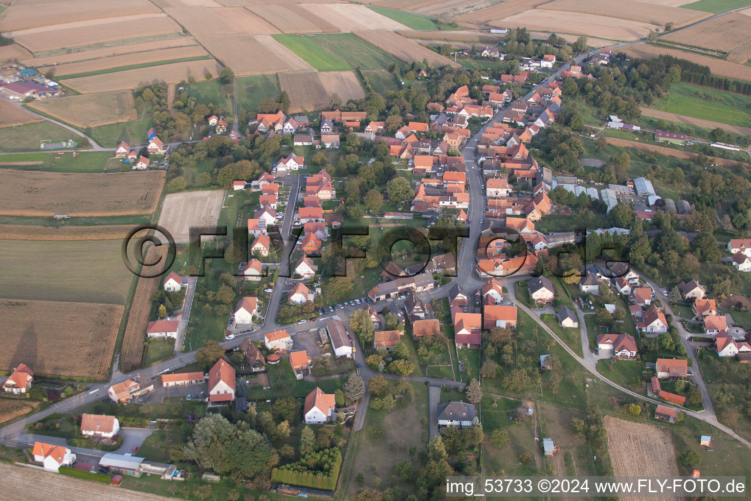 Drone recording of Retschwiller in the state Bas-Rhin, France