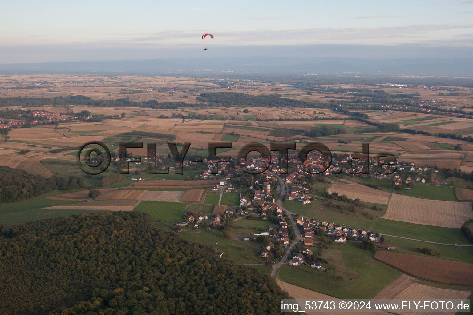 Drone image of Keffenach in the state Bas-Rhin, France