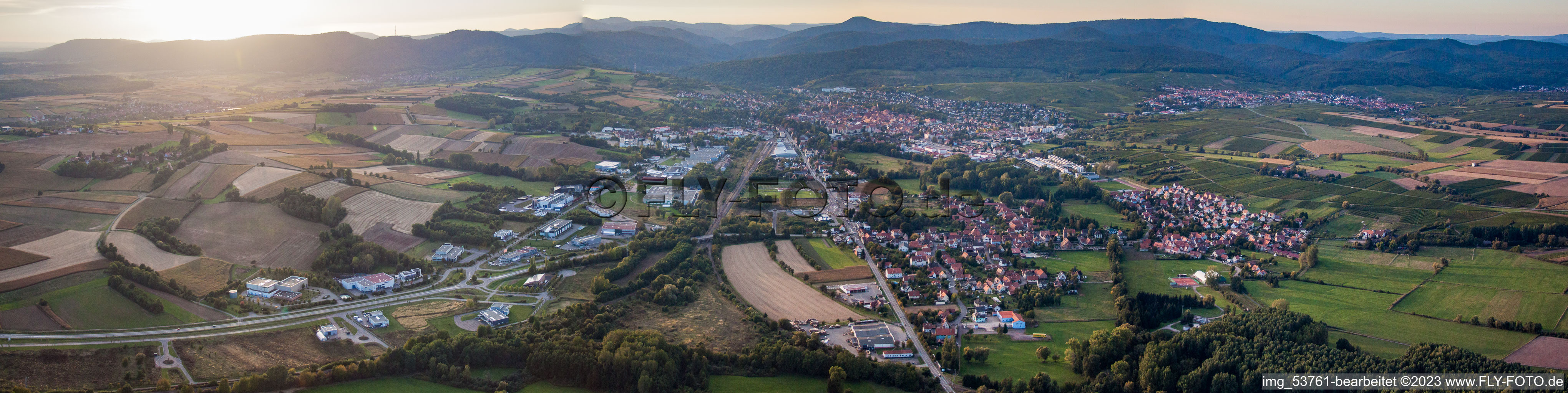 Panorama in Altenstadt in the state Bas-Rhin, France