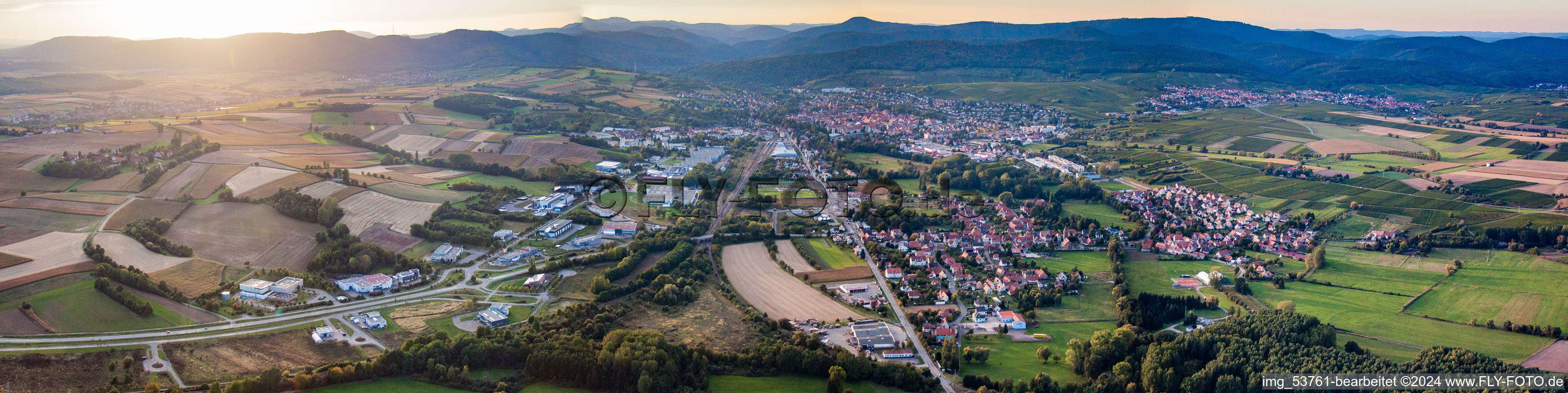 Panorama in Altenstadt in the state Bas-Rhin, France