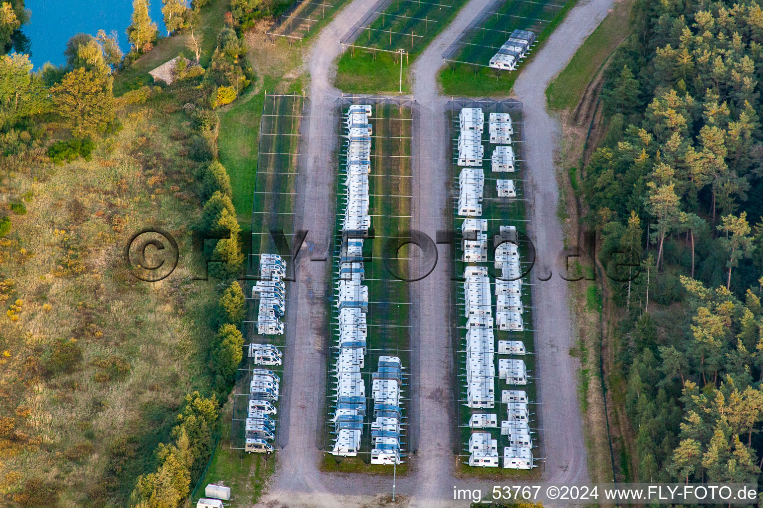 Aerial photograpy of Warehouse Bürstner in the district Altenstadt in Wissembourg in the state Bas-Rhin, France