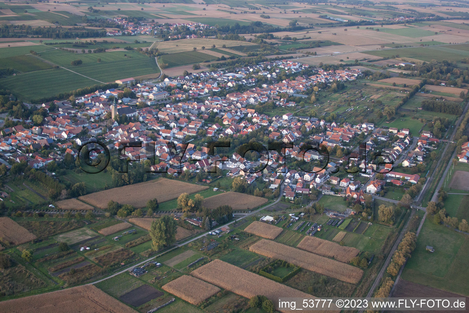 Aerial view of Kapsweyer in the state Rhineland-Palatinate, Germany