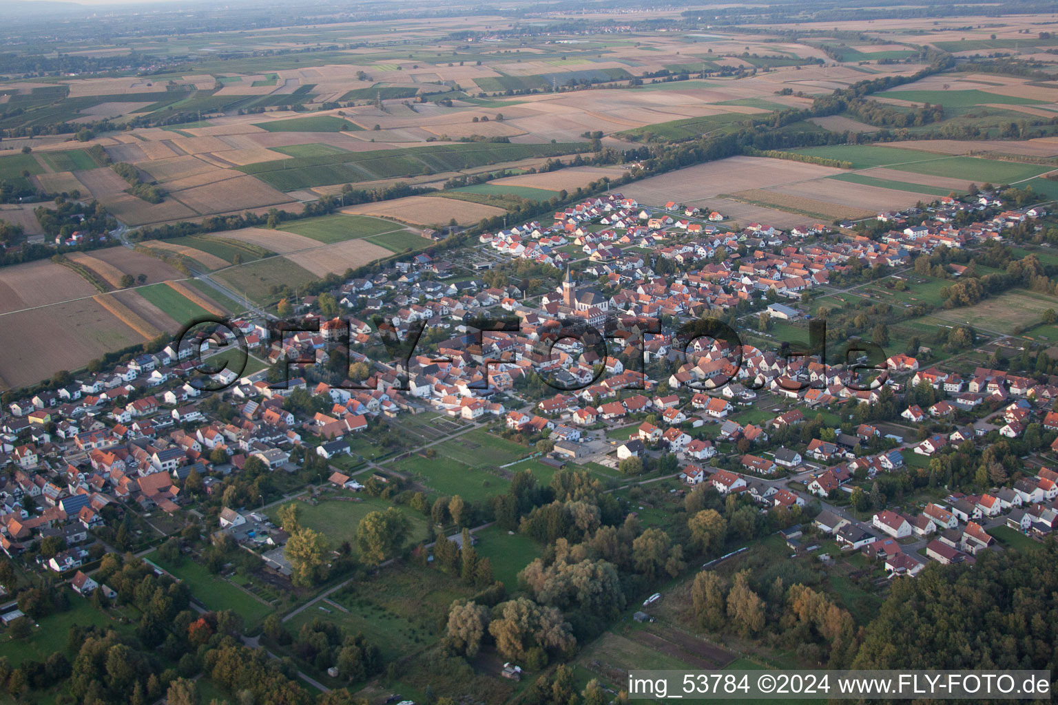 Aerial photograpy of District Schaidt in Wörth am Rhein in the state Rhineland-Palatinate, Germany