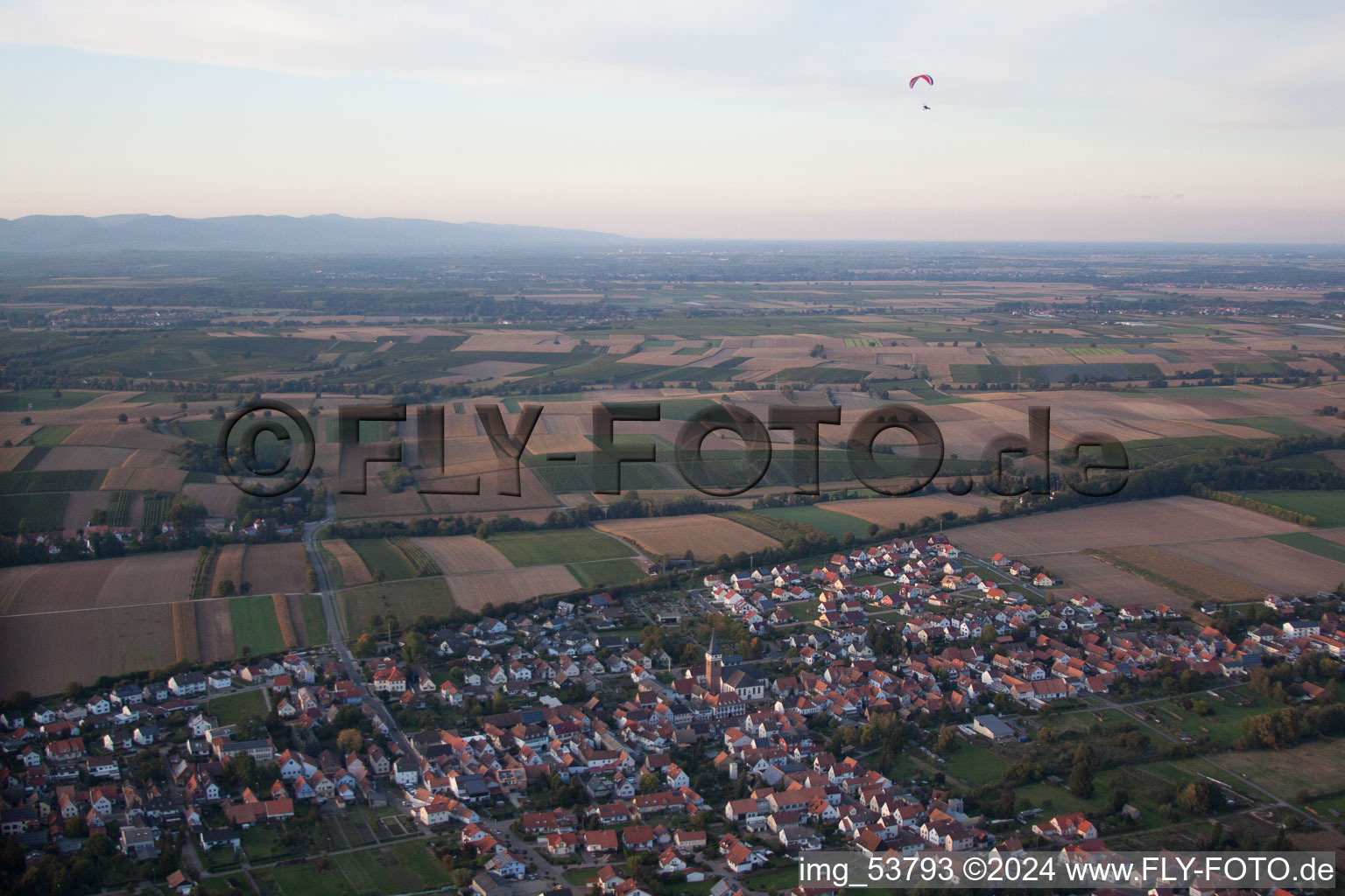 District Schaidt in Wörth am Rhein in the state Rhineland-Palatinate, Germany seen from above