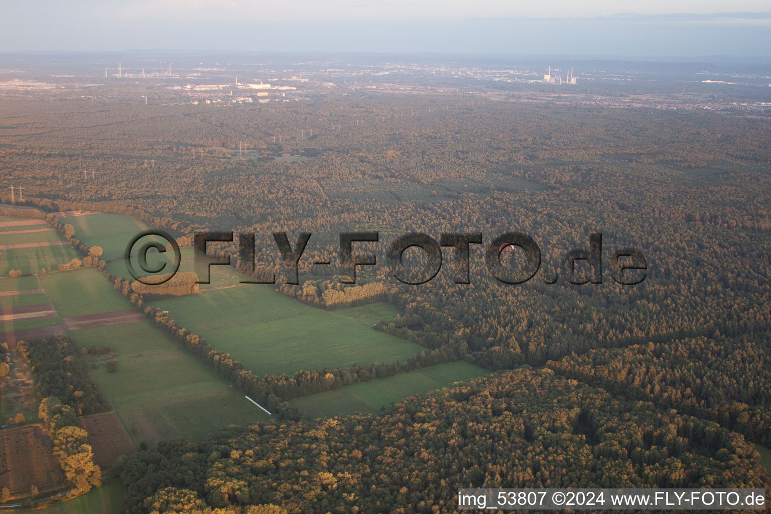 Otterbach Valley in Minfeld in the state Rhineland-Palatinate, Germany from the drone perspective