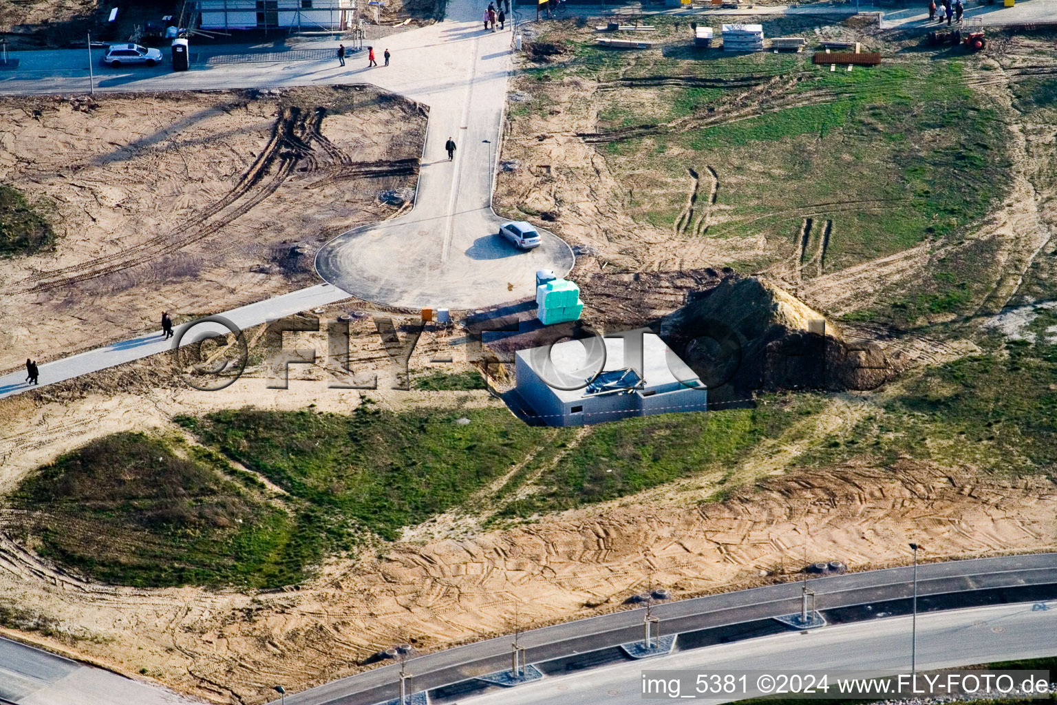 Drone recording of New development area Am Höhenweg in Kandel in the state Rhineland-Palatinate, Germany