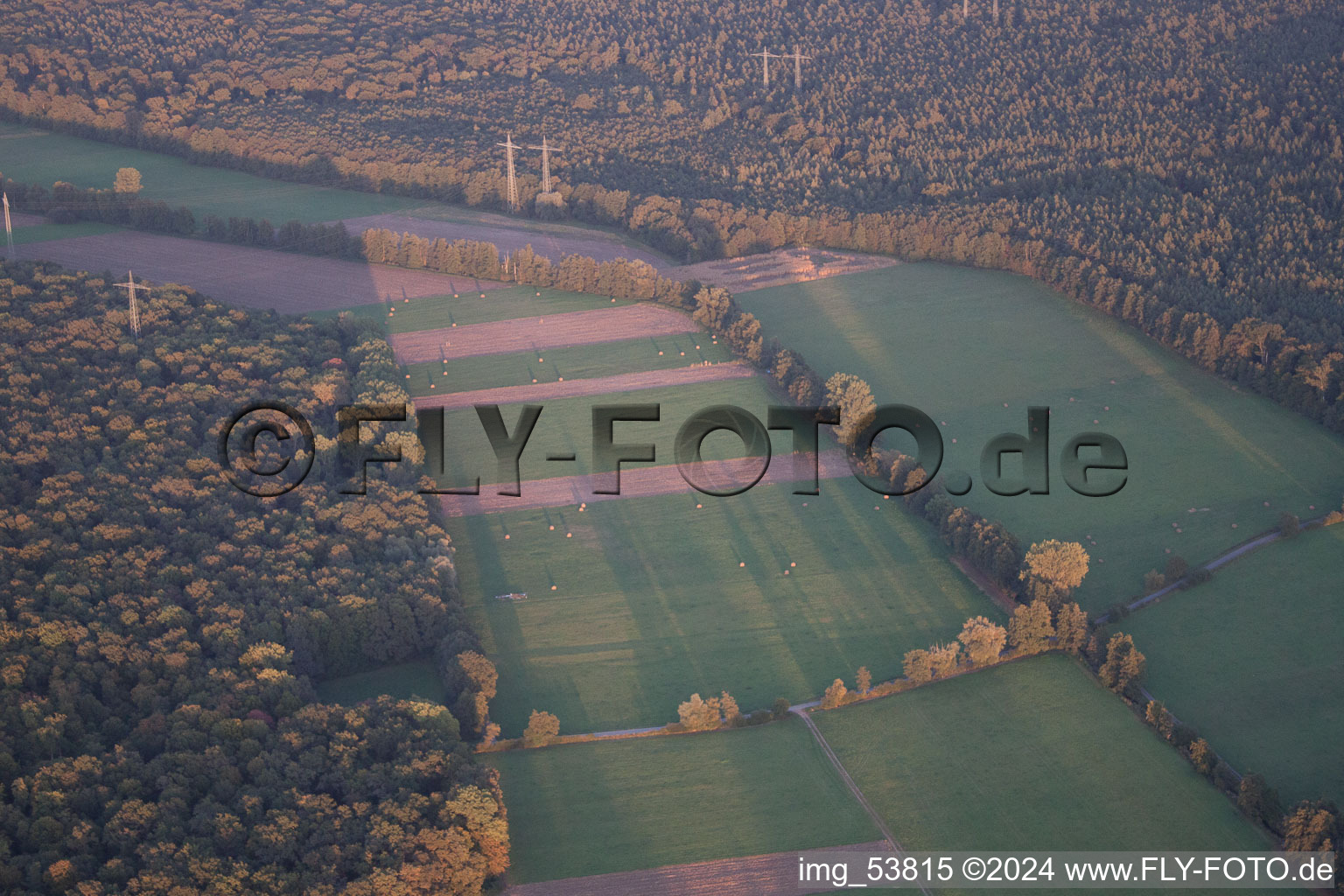 Otterbach Valley in Minfeld in the state Rhineland-Palatinate, Germany seen from a drone