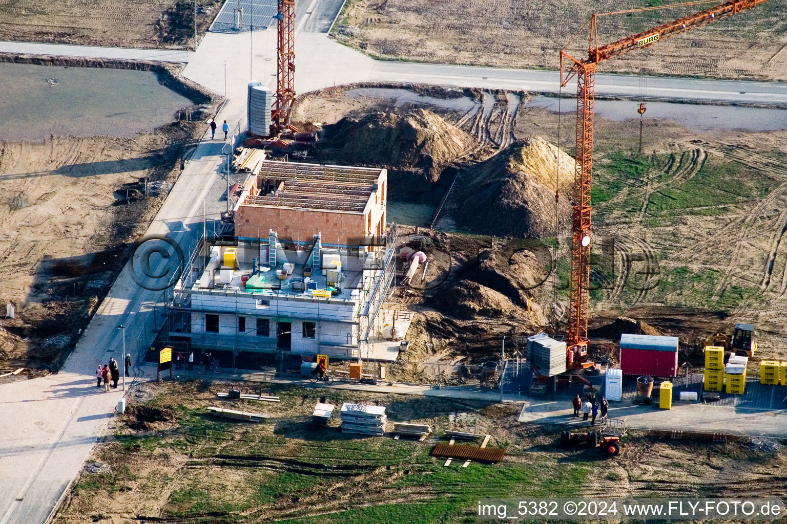 Drone image of New development area Am Höhenweg in Kandel in the state Rhineland-Palatinate, Germany