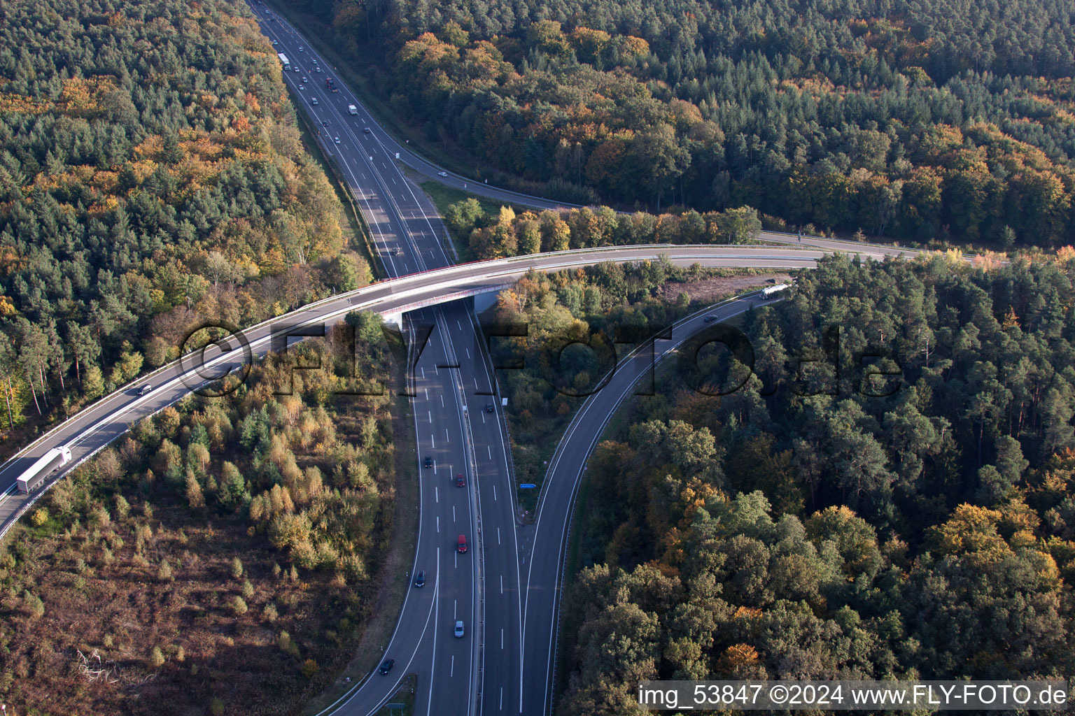 South A54 exit in Kandel in the state Rhineland-Palatinate, Germany